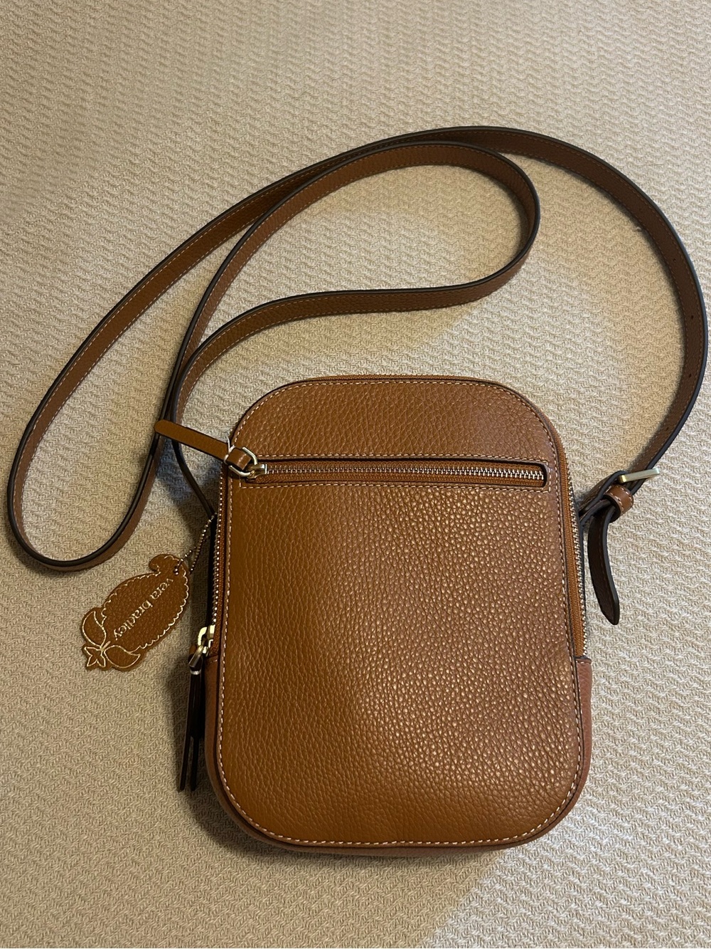 Brown/Tan Leather Vera Bradley Sullivan Crossbody Bag